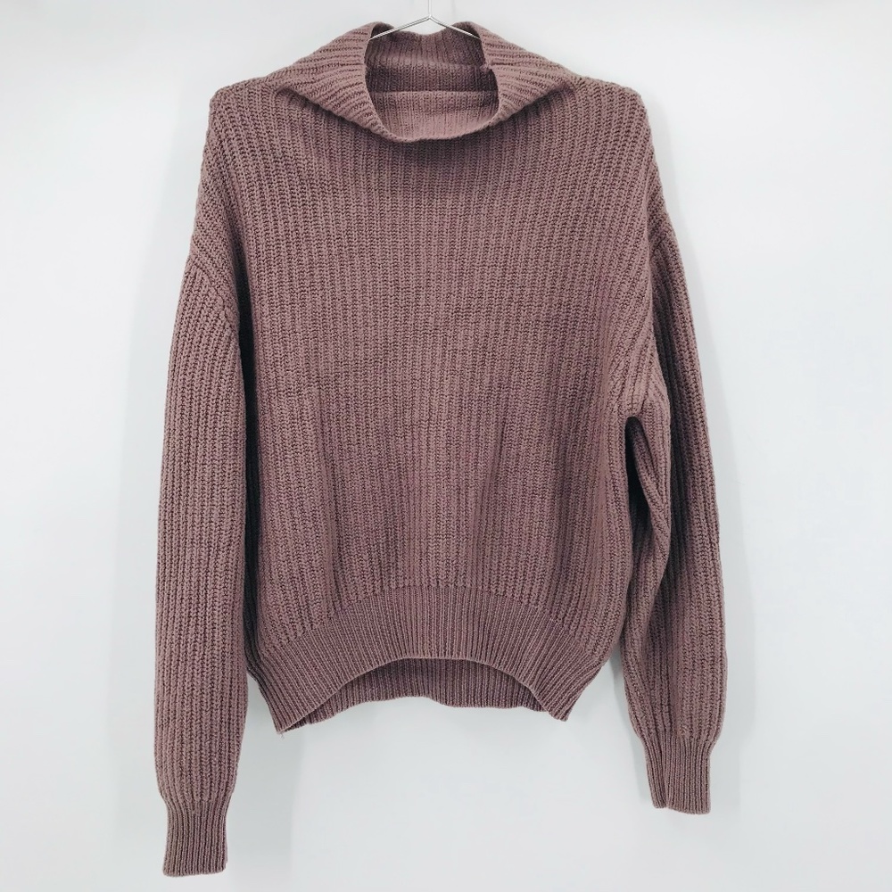 Wilfred 100% Merino Wool Turtleneck Knit Sweater Mauve Size Small